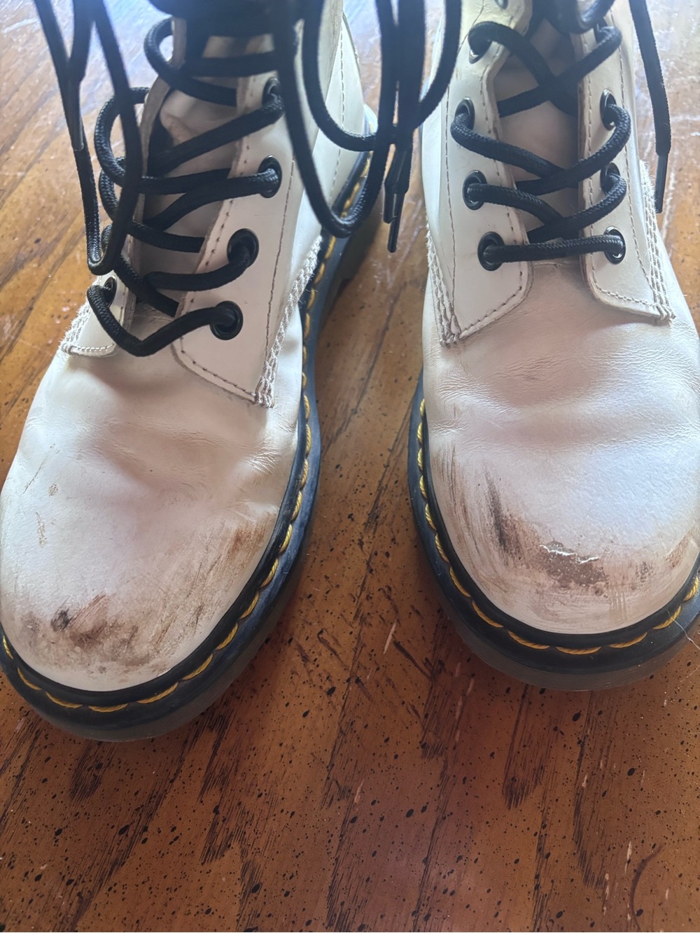 Dr Martens 1914 White Leather Boots Docs - Picture 4 of 7